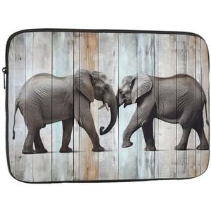 Laptop Case Sleeve 12 inch Shockproof Laptop Case Olifant op Hout Laptop Sleeve Draagtas