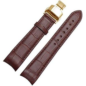 Herenriem met armband heren armbanden voor heren accessoires leren armband met vlindergesp 20 21 22 mm, Bruin X Gouden Gesp, 22mm, Armband