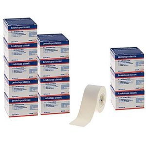 Sport-Tec BSN Leukotape, uniseks, volwassenen, wit, 10 m x 3,75 cm
