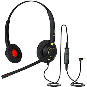 eartec office Headset voorPanasonic KX-T7730, KX-T7731 & KX-T7735 Digitale Telefoon + GRATIS 2,5 ml Jack Lead - QD011 Dubbele Oor