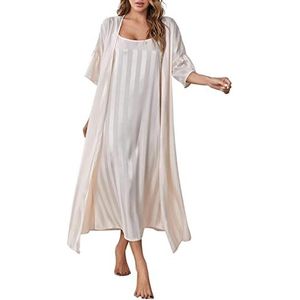 Pluche badjassen, plussize dames ochtendjassen pluche dames ochtendjas V-hals lange mouwen pyjama effen satijn strepen badjas vrouwelijke kleding d