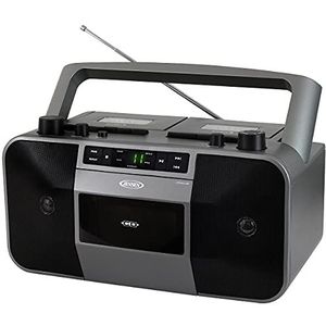 JENSEN MCR-1500 - Draagbare Stereo CD-speler - Grijs - Dual-Deck Cassette Speler/Recorder met AM/FM Radio