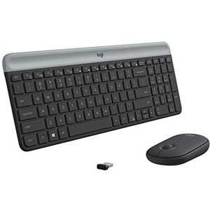 Logitech Slim Wireless Combo MK470 toetsenbord Inclusief muis RF Draadloos Grafiet