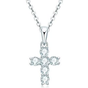 Kettingen voor vrouwen 0,6 ct Moissanite kruis hanger ketting for vrouwen partij S925 zilveren diamanten ketting kettingen cadeau