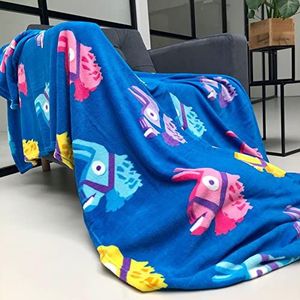 Fortnite Lama knuffeldeken, 160 x 200 cm, coral fleece deken, Fortnite figuren, fanartikel voor kinderen en tieners, sprei, sprei