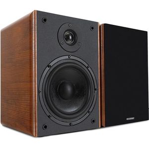 McGrey BSS-365 BN - HiFi Boekenplankluidsprekers - Bruine Houtlook - 6,5 inch - 2-wegsysteem