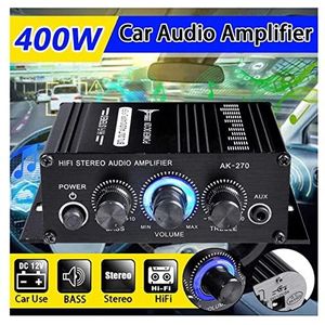 Audioversterker, AK170 / 270/370/380 800W 12V HIFI Power versterker Stereo Home Auto BAS AUDIO AMP Auto Luidspreker Klasse D Auto Home Sound Power AMP(12V adapter for home)