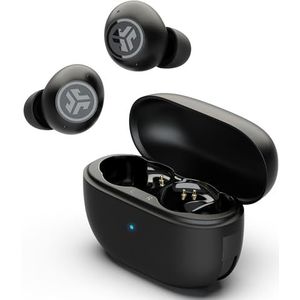 JLab Go Pop ANC Bluetooth-Oordopjes met ANC, 24+ uur Batterij, IP55 Zweetbestendig, Microfoon, Heldere Oproepen en Multipoint-Verbinding Voor Meerdere Apparaten, Zwart