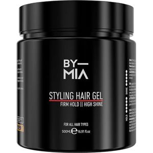 BY MIA Haarstyling gel 500 ml | stevige grip | hoge glans, natte look haargel | ultra grip | haargel voor heren