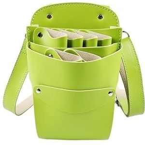 Schoudertas voor kapsalon, kunstbont met 6 zakken, etui voor kappers, riem, kappersgereedschap voor salon, groen