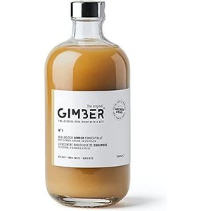 GIMBER Biologisch alcoholvrije gembershot 500 ml | Niet alcoholisch 100% biologische gember drank op basis van gember, citroen en kruiden | Premium gemberconcentraat