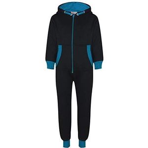 A2Z 4 Kids Kinderen Meisjes Jongens Contrast Vello Met Hooded - Onesie 350 Blue 9-10