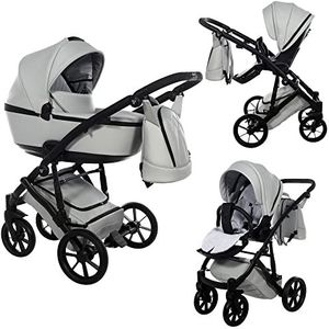 Kinderwagen Junama Space kunstleer autostoel en Isofix optioneel by SaintBaby Morning Grey 01 3-in-1 met babyzitje