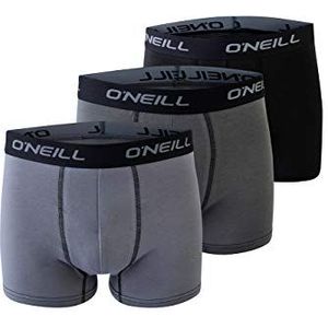O'Neill Basic boxershort voor heren, sportieve metgezel voor dagelijks gebruik, set van 3, grijs, zwart, XL