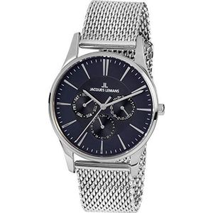 JACQUES LEMANS Uniseks horloges analoog kwarts 32016494, blauw, Eén maat, armband