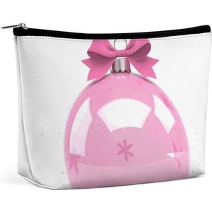 NKJJSTES Grote Capaciteit Kosmetische Zak Waterdichte Kosmetische Organisator van de Organisator Leuke Dierlijke, Roze kerstbal, Eén maat