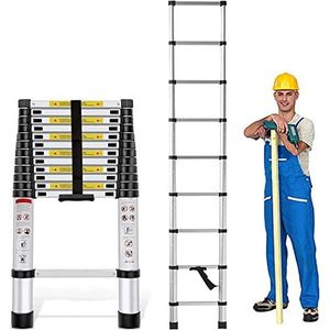 Duurzame opvouwbare ladderstap multifunctionele telescopische ladder voor 8m/7m/6m/5m/4m/3m/2m dak, aluminium verlenging telescopische ladders voor huishoudelijk buitenwerk in campers, belasting 330 l