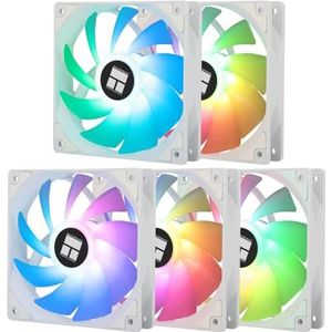 Thermalright TL-C12CW-S X5 CPU-ventilator, witte ventilator, pc-ventilator met 1550 omw/min toerental, 120 mm computerbehuizing, PWM-besturingsventilator voor behuizing- en vloeistofkoelers en