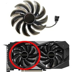 Vervangende ventilator voor GIGABYTE GeForce RTX2060 GTX1660 1660ti 1660 SUPER grafische kaart T129215SU(Left fan clockwise)