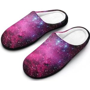 Nebula Rode Galaxy Katoenen Slippers Voor Vrouwen Warme Anti-Slip Rubber Zool Huisschoenen Voor Indoor Hotel 7-8 (39-40)