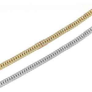 1M roestvrijstalen gouden schakelketting ovale platte textuur ketting kettingen voor doe-het-zelf mannen vrouwen ketting sieraden maken benodigdheden-stijl 24-staal