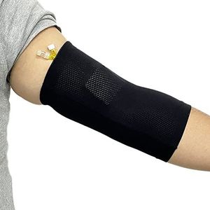 Arm PICC Line Sleeve Protector, elleboog ademende gegoten verpleegkundige gegoten cover benodigdheden voor armomtrek 9""-10.2"", zwart (S)