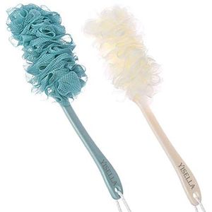 Rugborstel Lange Handvat voor Douchesponzen voor Vrouwen, Terug Douche Scrubber Loofah Op Een Stok Lufa met Lange Handvat