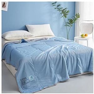 MKLHAVB Koeldekens koeldeken zomer dekbed gladde lucht cndition dekbed bed wasbaar slaap volwassen beddengoed koude deken (kleur: blauw, maat: 180 x 200 cm)