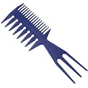 DieffematicSZ kam Professional Double Side Tooth Combs Fish Bone Shape Hair Brush Barber Hair Dyeing Cutting Coloring Brush Man Hairstyling Tool (Color : Blue)
