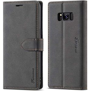 Telefoon Filp Case Portemonnee Case Telefoon Cover Compatible with Samsung Galaxy S8 Matte Magnetische Horizontale Flip Lederen Case met Houder & Card Slots & Photo Frame Beschermende Shell Beschermho