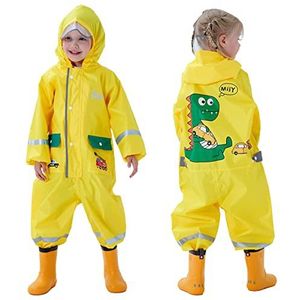 Baogaier Jongenss Regenpak Waterdichte Regenjassen Capuchon Plaspak Lichtgewicht Regen Jas Poncho Regenkleding Regenponcho Regencape Draagbaar Ademend Wandelen Reizen Baby Kinder 2 3 4 Jaar Geel