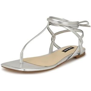 Nine West Norta platte sandaal voor dames, Zilver 040, 40.5 EU
