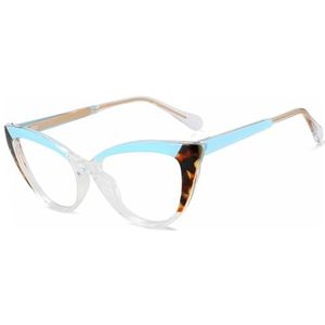 Halloween-cadeau Modieuze montuur, Unisex Brilmonturen Cat Eye Titanium Kunststof Multicolor(Light Blue)