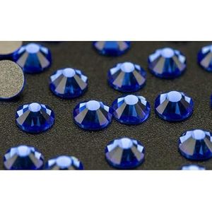 Non Hot Fix Flatback Rhinestones en decoraties Crystal Nail Art accessoires Nagelsticker Glitter Steen Diamant DIY-030 Saffier-SS5 (1440 stuks)