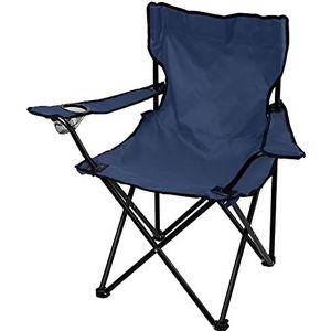 KADAX Klapstoel, lichte campingstoel, vouwstoel met armleuning en bekerhouder, visstoel, reiststoel, praktische visstoel, picknickstoel (blauw)