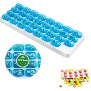 Pill dispenser Pill Box, 31 Day Pill Case Detachable Airtight Daily Pill Holder,Compact Travel Medicine Pods, Quick Refill And Easy Open (Size : 1 time a day)