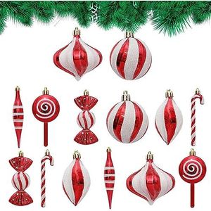 Candy Cane kerstversiering | 14 stuks Lollipop Boot kersthangers | Kerstboomrekwisieten voor winkels, huis, appartement, deuren, muren en open haarden Tytlyworth