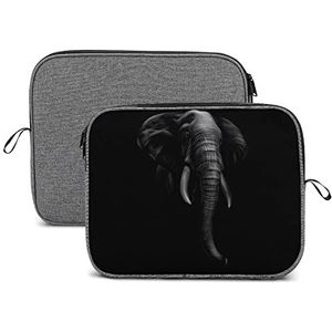 Portret van Een Olifant Hoofd Laptop Sleeve Case Beschermende Notebook Draagtas Reizen Aktetas 13 inch