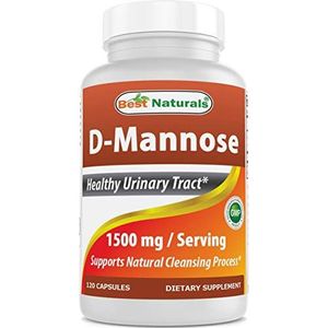 Best Naturals D-Mannose Capsules - Urinary Tract Cleanse Supplement 1500mg/Serving - 120 Count