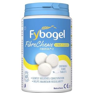 Fybogel Fibrechews Citrus - Fibre Chews, Citrus, 60 tabletten, effectieve verlichting van constipatie, handhaaft regelmaat