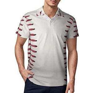 Baseball Lace Heren Golf Polo-Shirt Zomer Korte Mouw T-Shirt Casual Sneldrogende Tees S