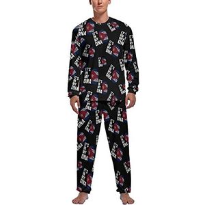 It's In My DNA Cubaanse vlag heren pyjama sets lange mouwen top en broek met elastische band nachtkleding lounge pyjama sets L