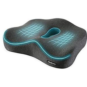 Geheugenschuim Zitkussen voor Verlicht Rug Ischias Pijn Stuitbeen Pijn Stuitbeen Degenererende Disc Orthopedische Artrose Prostaatkussen Lage Rugpijn Kussen Heupvorming (Donkergrijs)