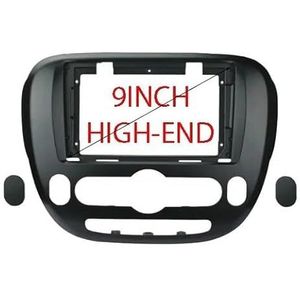 HUTMXK 9 INCH Dash Mount Kit Compatibel met SOUL 2014 Dubbele 2 Din Auto Elektronica GPS Navigatie Frame Android Speler Fascia Adapter Cover (zwart)
