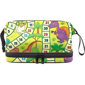 Grote capaciteit reizen cosmetische tas,Make-up tas,Waterdichte make-up tas Organizer, Board Desk Game, Meerkleurig, 27x15x14 cm/10.6x5.9x5.5 in