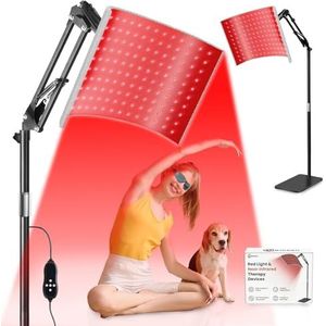Oiameen 3-in-1 roodlichttherapie voor gezicht en lichaam, 36 W lamp met houder en timer, rode lichttherapiegordel 660 Nm en infrarood 850 Nm, voor pijnverlichting, verbetering van de