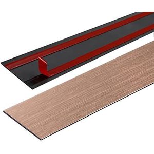 Molding Trim Gemetalliseerde Afwerking Kit Strip, 3,2ft zelfklevende muurrandstrip, gemetalliseerde lijst en wandversiering, flexibele ultradunne decoratieve rand spiegelachtig afgewerkt(Rose Gold Bru