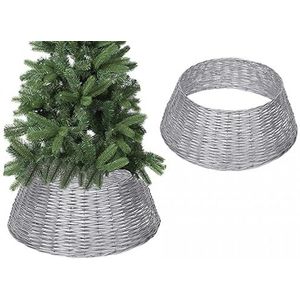 Zilveren wilg kerstboomrok - 70 cm x 28 cm, 1 stuk - duurzame, feestelijke en elegante basis voor vakantiedecoraties, verberg lelijke boomstandaards met stijl
