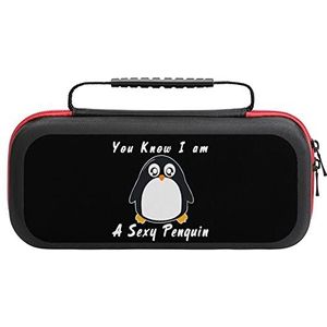 You Know I'm A Penguin Compatibel met Switch Draagtas Reizen Beschermhoes Pouch met 20 Game Accessoires One Size