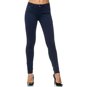 Elara Dames Stretchbroek Jeans Mager Elastisch Chunkyrayan EL09-2-Dk-Blue 50 (5XL)